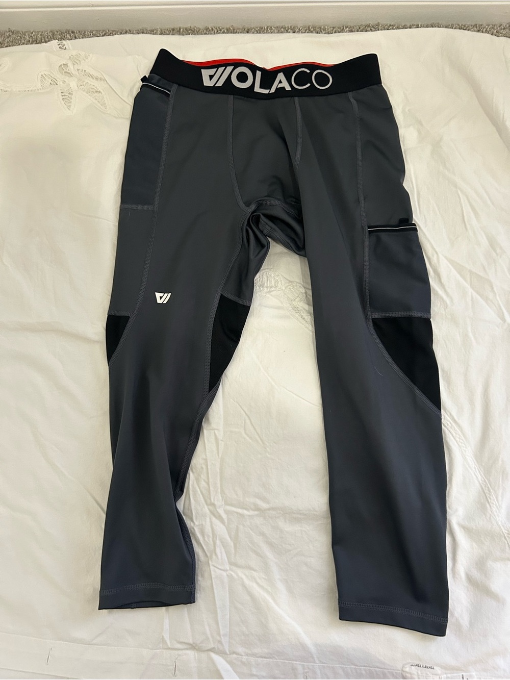 WOLACO Fulton 3/4 Length Compression Tights Charcoal Dark Grey - Mens Medium